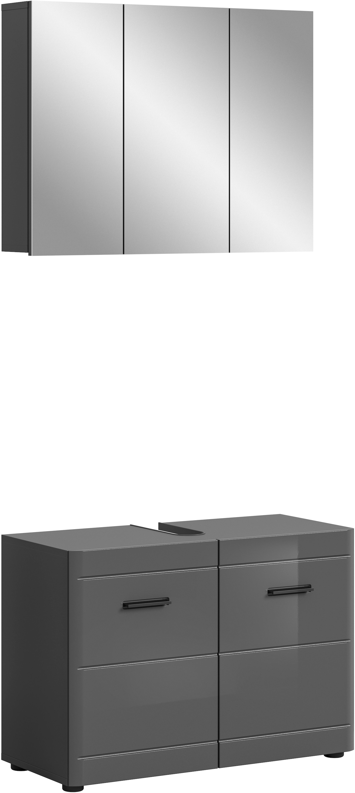 welltime Badmöbel-Set »Doux, bestehend aus: Waschbeckenunterschrank und Spiegelschrank« 2 Stk. tlg.