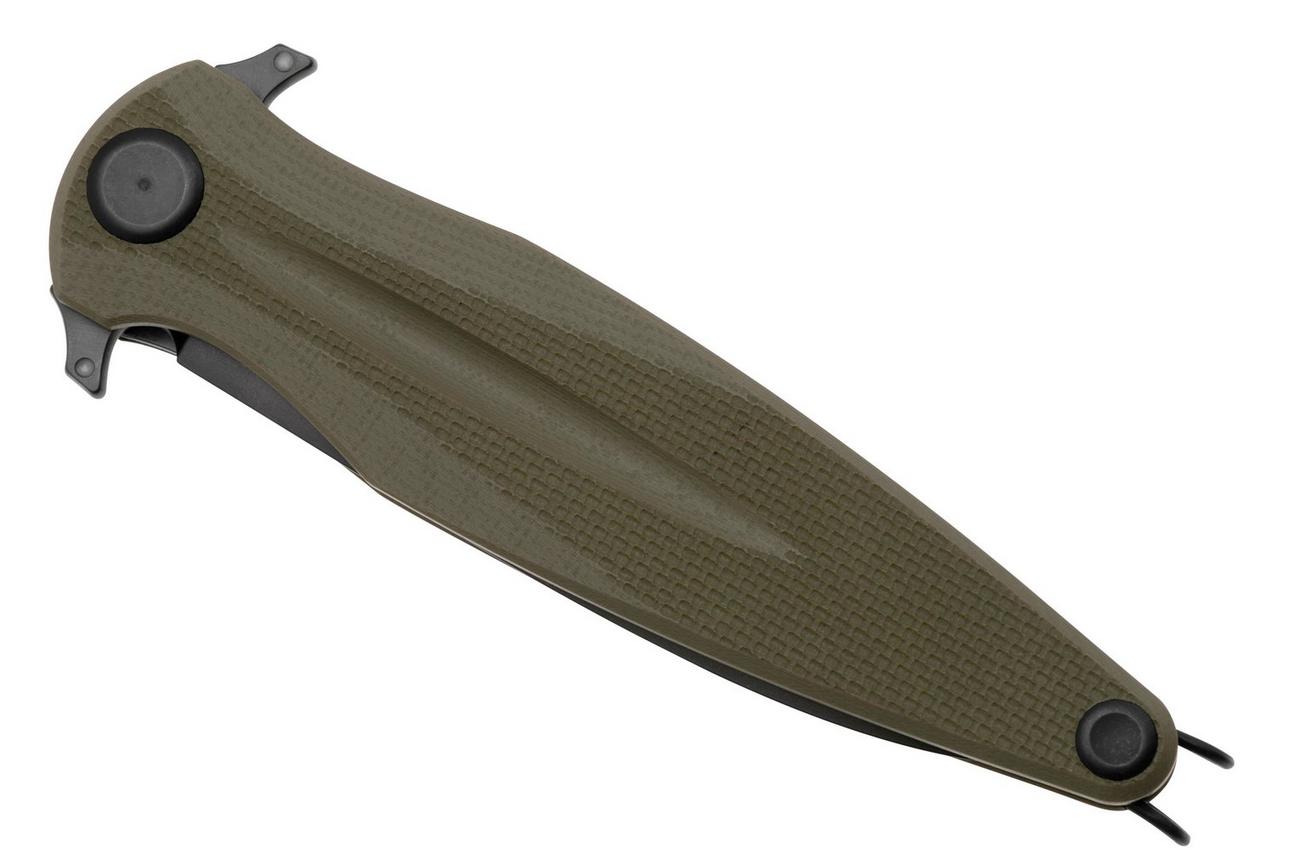 ANV Knives Z400 BB VZ400-017 Black DLC Sleipner, Olive G10, zakmes