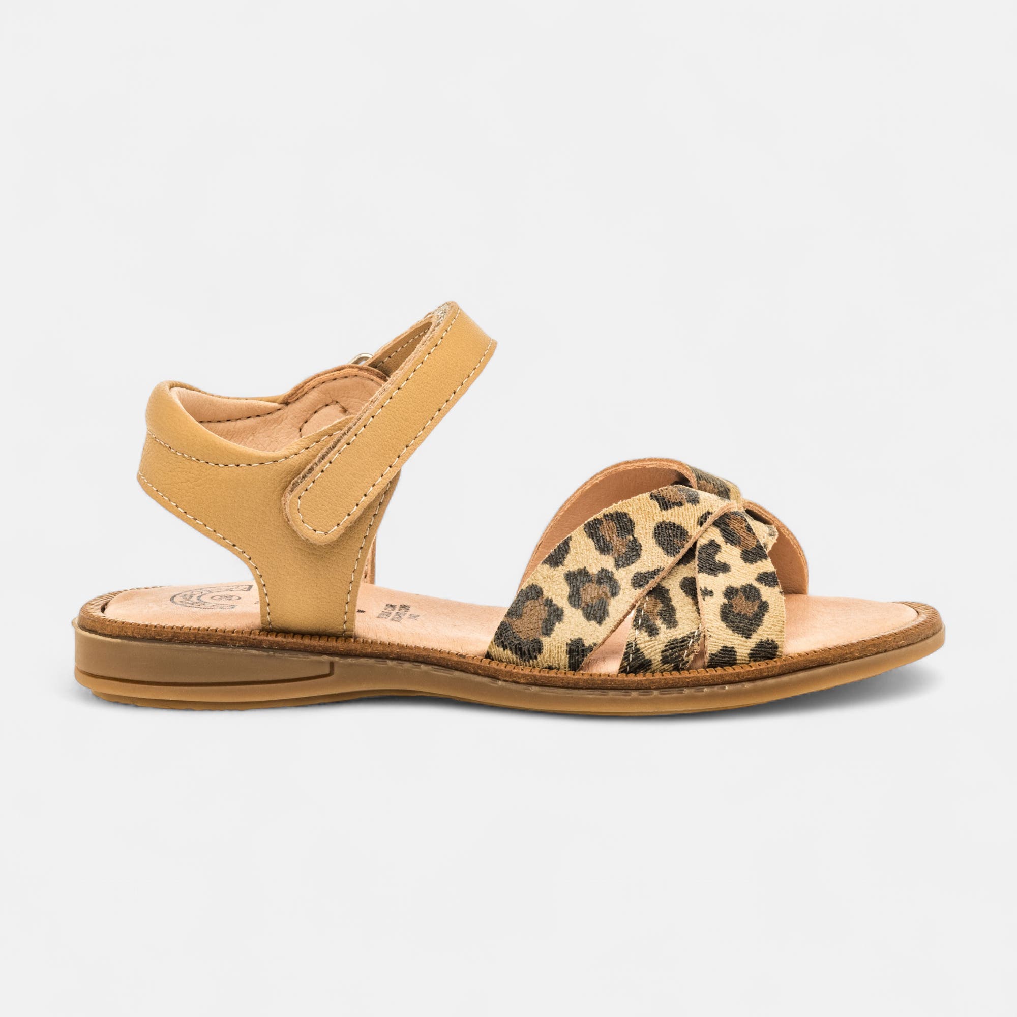 Nu-pieds Fille en cuir cognac