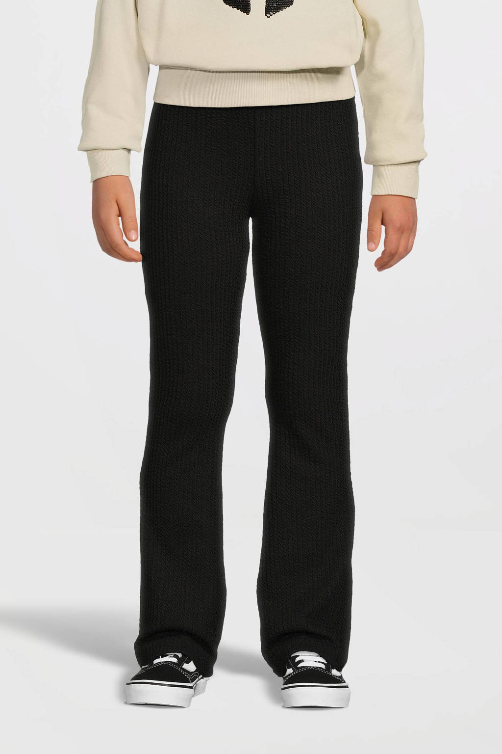 Moodstreet flared broek Bess zwart