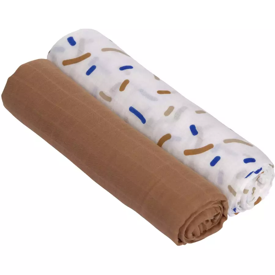 LÄSSIG Mulltücher XL 2er Pack Little Mateys Royal Blue