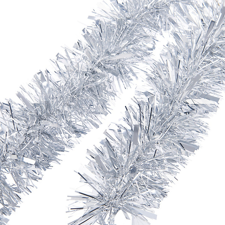 Guirlande de noël coloris argent finition brillante longueur 2 m