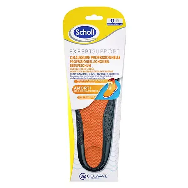 Palmilhas Scholl Expert Support para calçados profissionais, tamanhos 35,5 a 40,5.