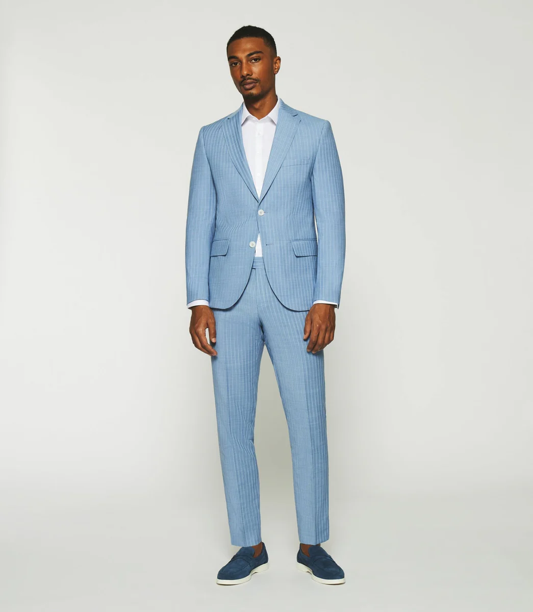 Costume à rayures tennis bleu ciel FERNO