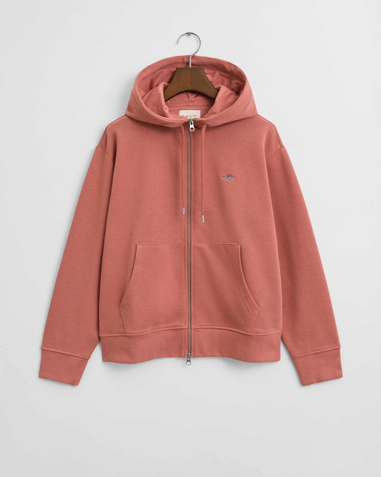 Gant Kapuzensweatjacke »SHIELD ZIP HOODIE«, Grafische GANT-Stickerei auf der Brust