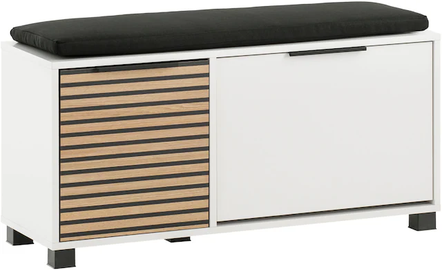Schildmeyer Schuhschrank »Loft, Breite 98 cm« Front mit Akustikprint, inklusive Dekokissen