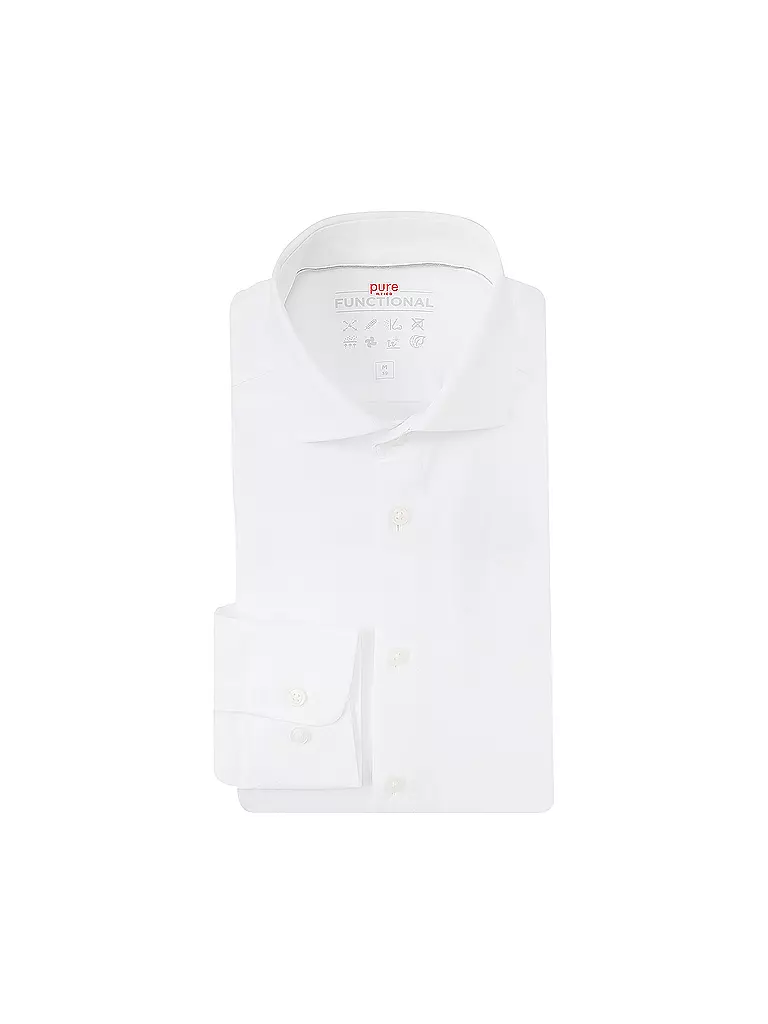 PURE Jerseyhemd Slim Fit  weiss