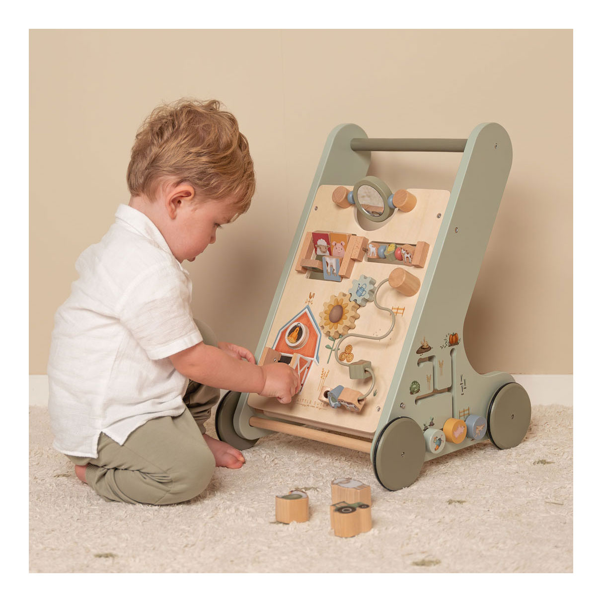 Little Dutch Houten Activiteiten Loopwagen Little Farm FSC