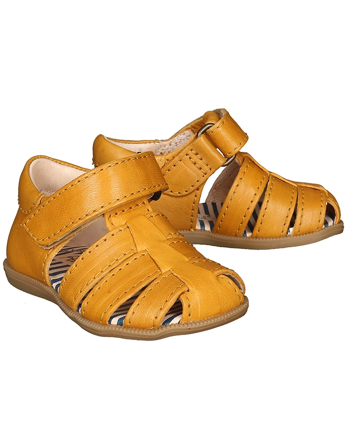 Lauflern-Sandalen PAULI mit Klett in ocker
