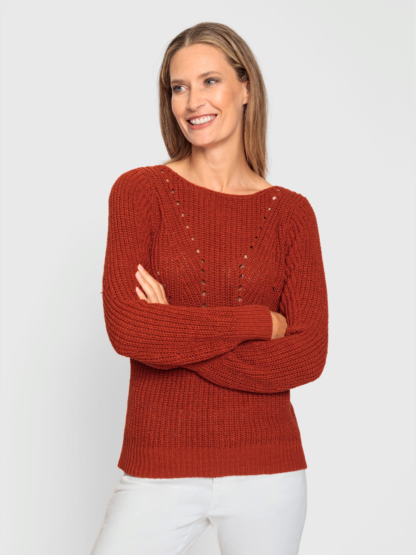 Pull encolure en u féminine