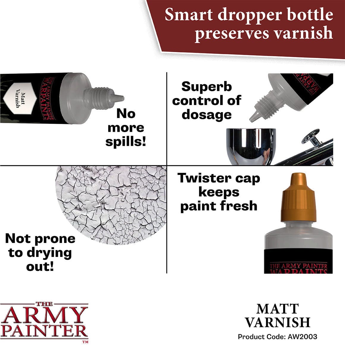 The Army Painter  Warpaints Air Varnish, Anti-shine (100 ml)    Schutzlack für langlebige Miniaturen