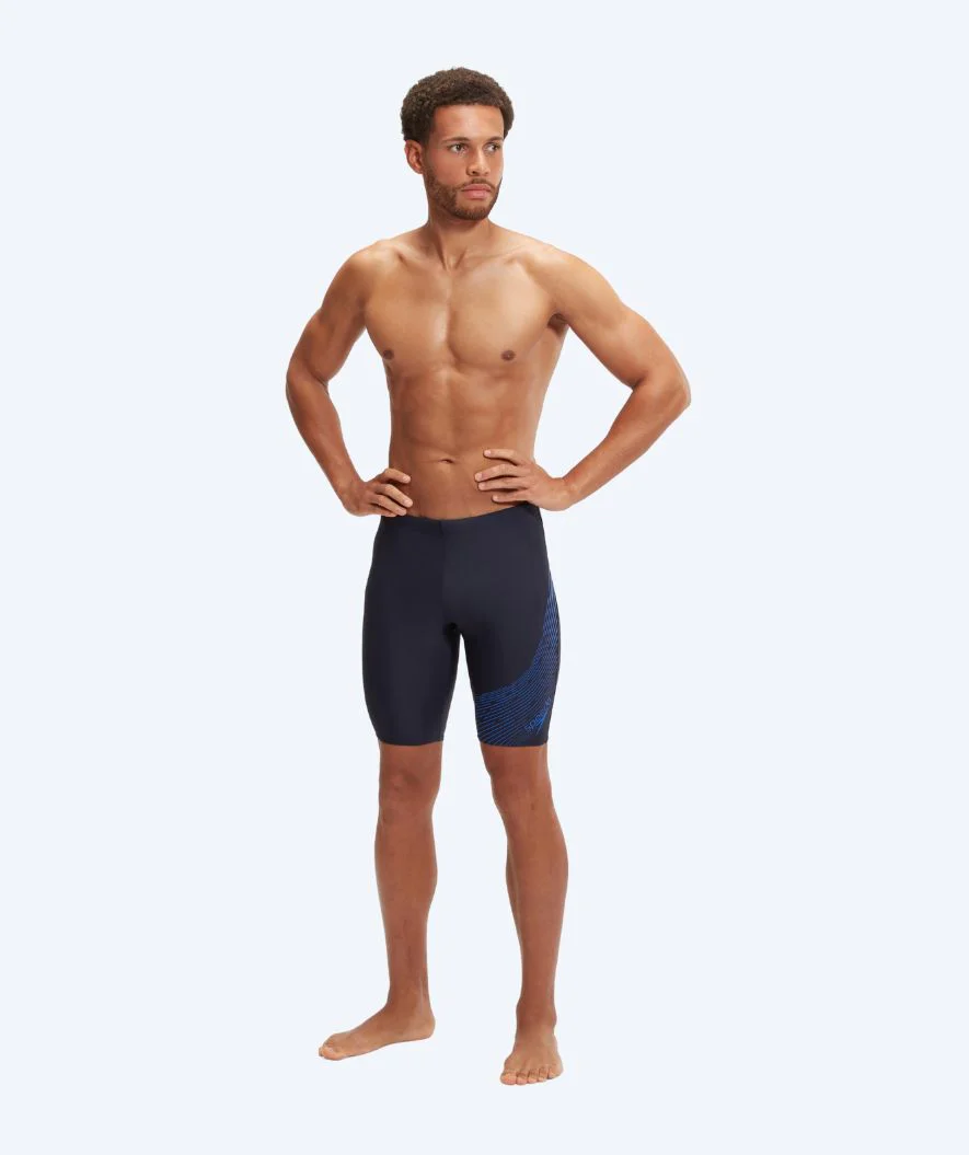 Speedo lange badebukser til mænd - Medley Logo - Mørkeblå/blå
