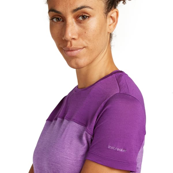 T-shirt randonnée ICEBREAKER W MERINO 125 COOL-LITE SPHERE III SS TEE PASSION HTHR/PASSION/CB