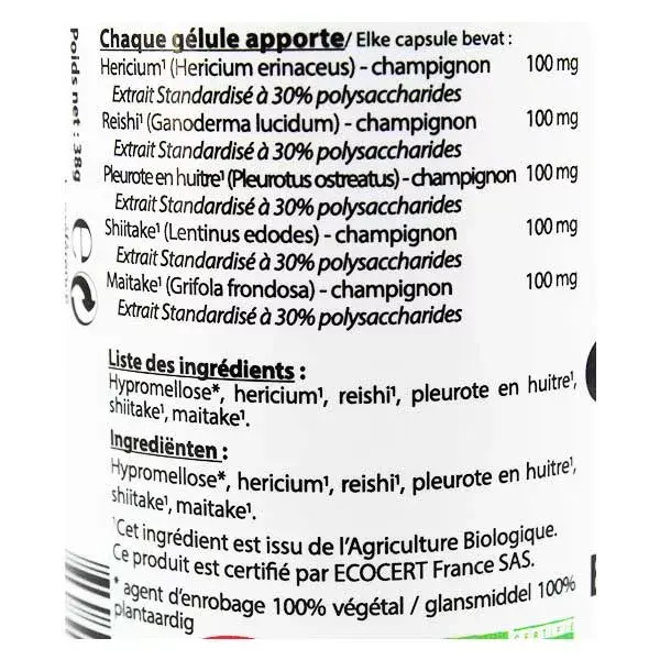 Vit'all+ Complexo de Cogumelos 500mg Orgânico 60 Cápsulas Vegetais