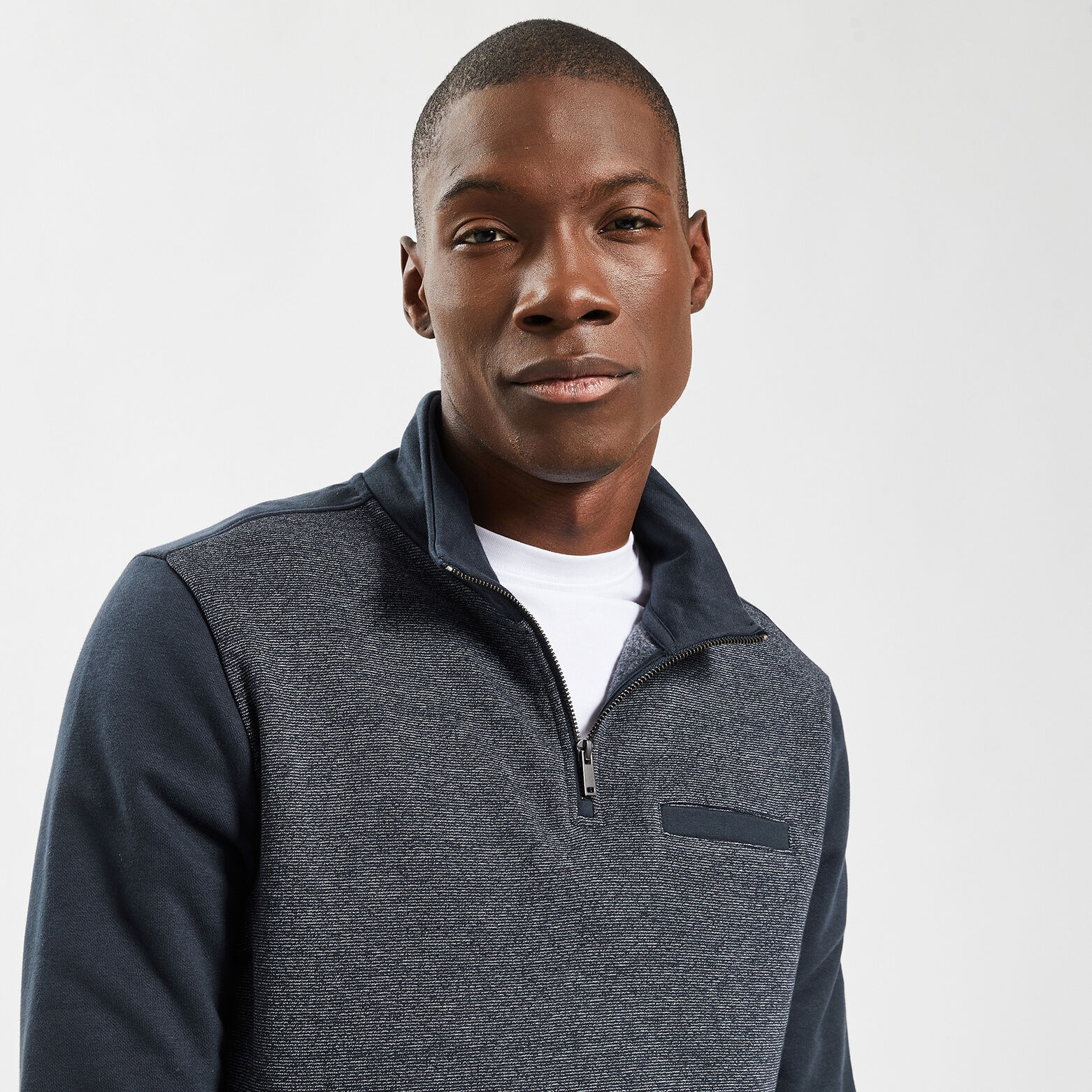 Sweat col montant Bleu foncé