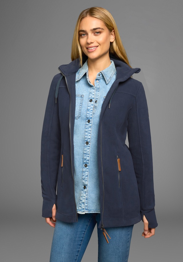 Polarino Fleecejacke mit Kapuze aus Fleece,  atmungsaktiv,  schnell trocknend