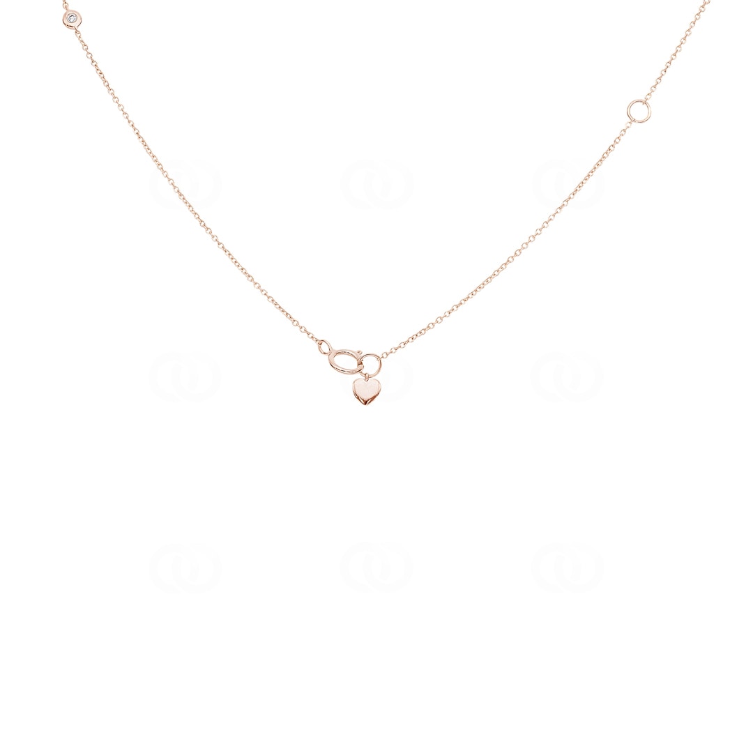 Collier 750/18 K Roségold mit Diamanten 0.08 ct H/Si
