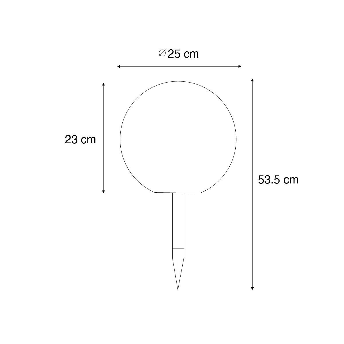 Buitenlamp wit 25 cm incl. LED IP44 solar RGBW - Ludger