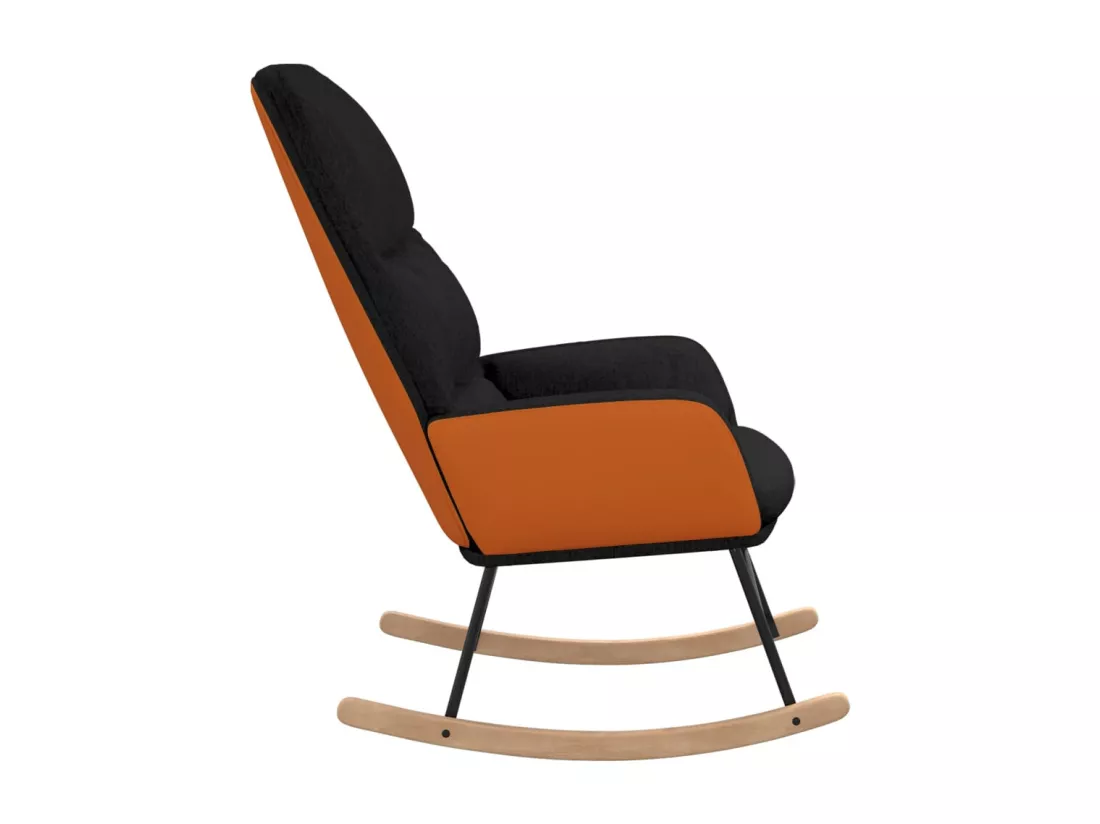 Chaise à bascule Noir Tissu