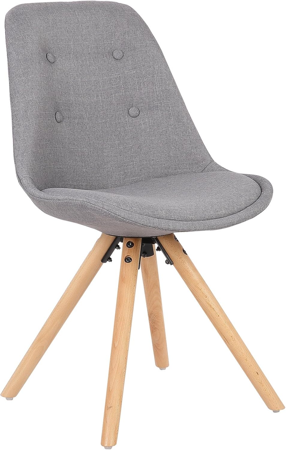 WOLTU Esszimmerstühle 6er Set, Küchenstuhl, Skandinavisch Design, schminktisch Stuhl, Loungesessel, Polsterstuhl, Retro Design Gepolsterter Stuhl, Sitzfläche aus Leinen, Grau, BH54gr-6