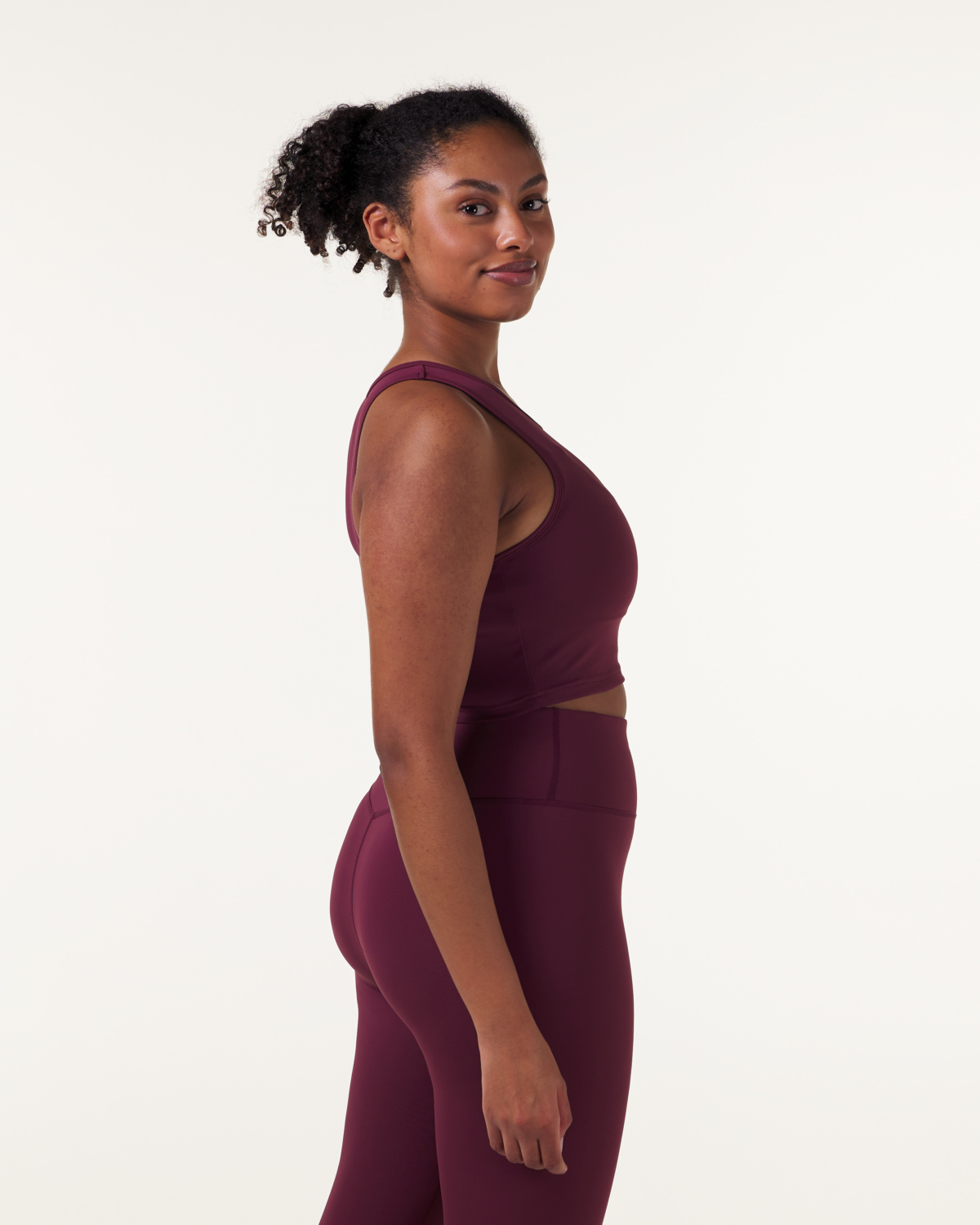 LEVITY Line Up Crop Tank Red Wine
