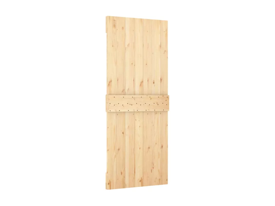 Porte coulissante et kit de quincaillerie 85x210 cm pin massif