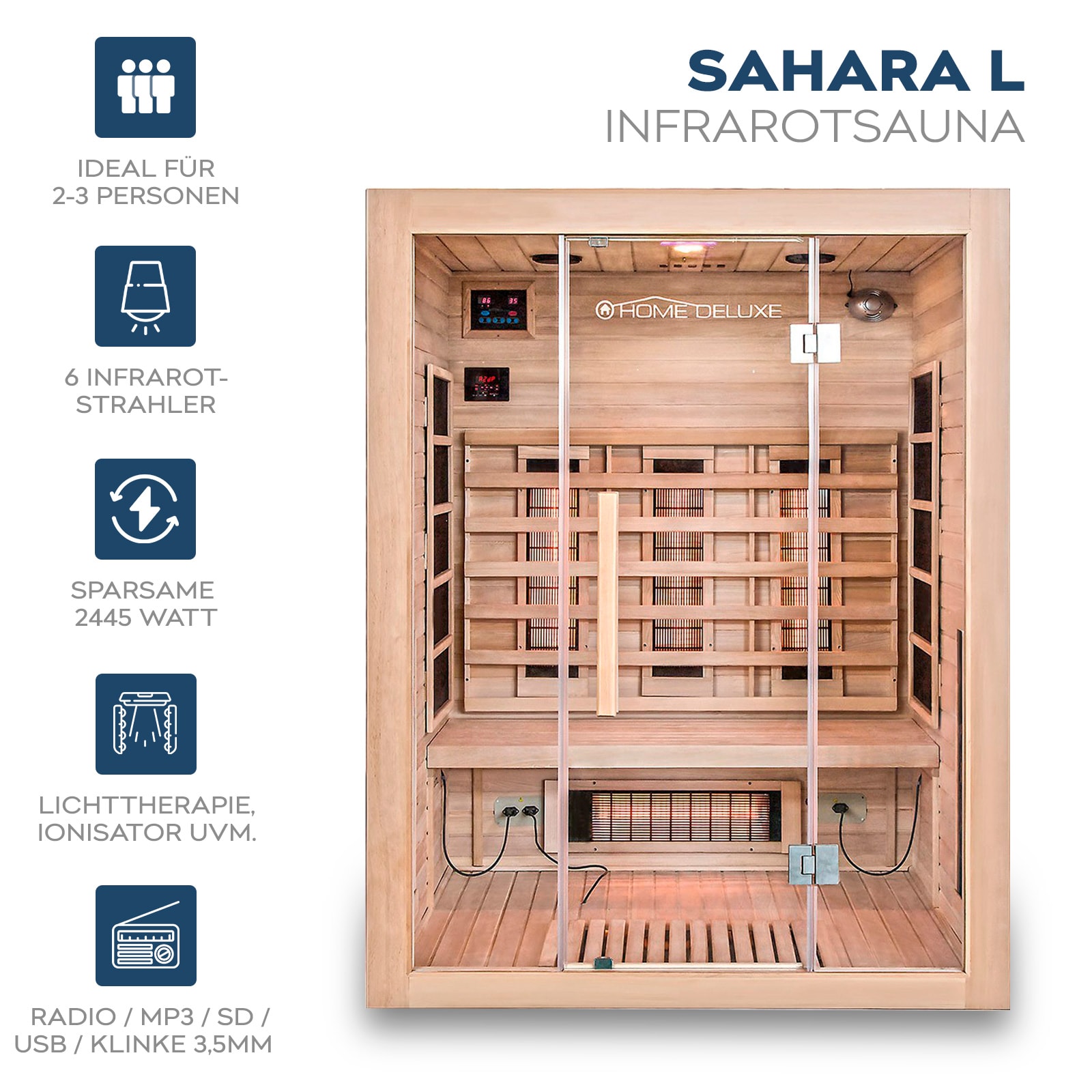 Home Deluxe Sahara L Infrarotsauna mit Vollspektrumstrahler