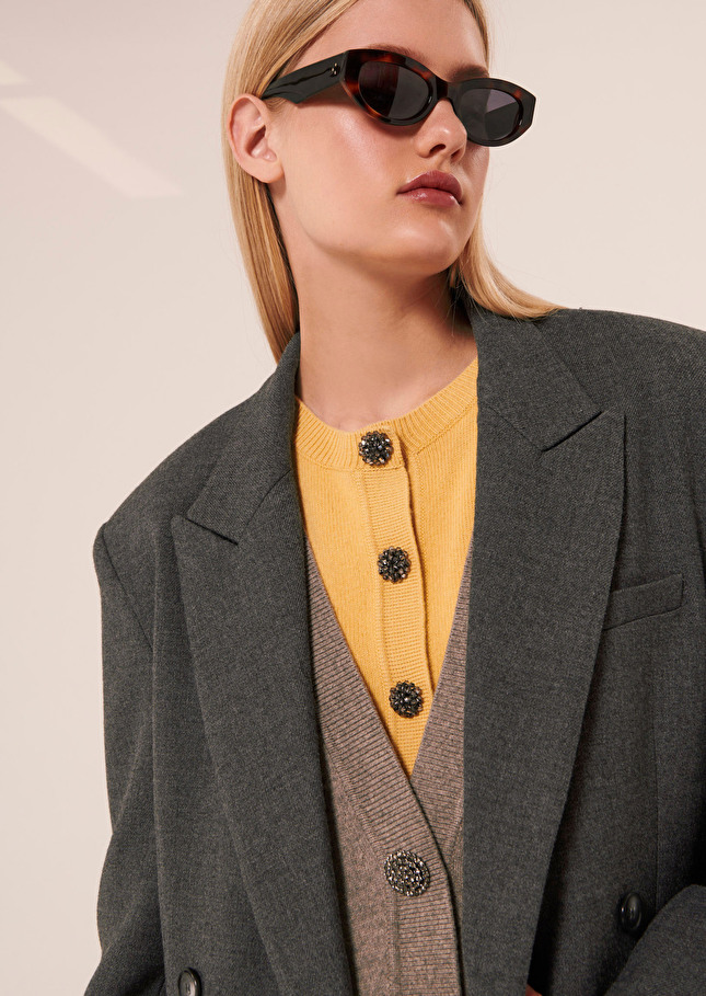 Veste Vladgrise en toile tailleur