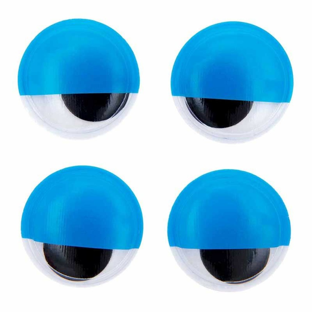 Yeux mobiles ø 35 mm - paupières bleues