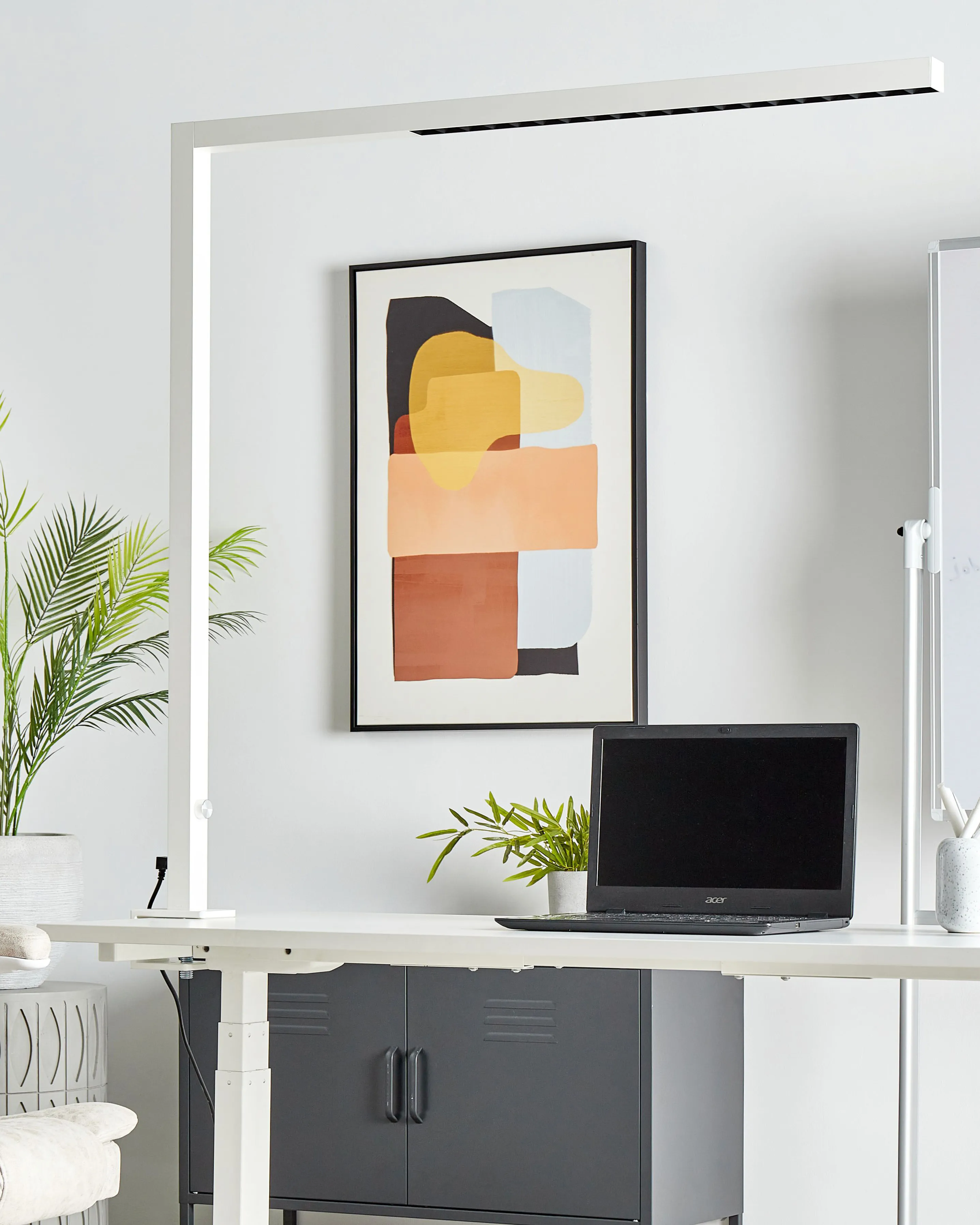 LED vastklembare bureaulamp VOLANS met dimmer Metaal Wit