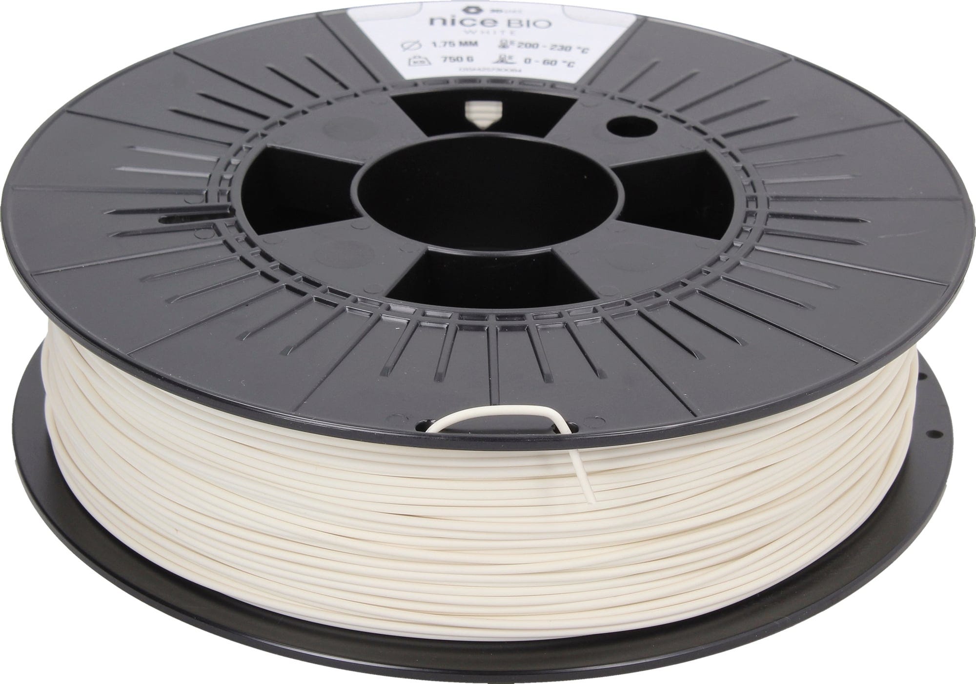 3DJAKE  niceBIO Weiß, 1,75 mm / 750 g    Bio-Filament mit ausgezeichneten thermischen & mechanischen Eigenschaften