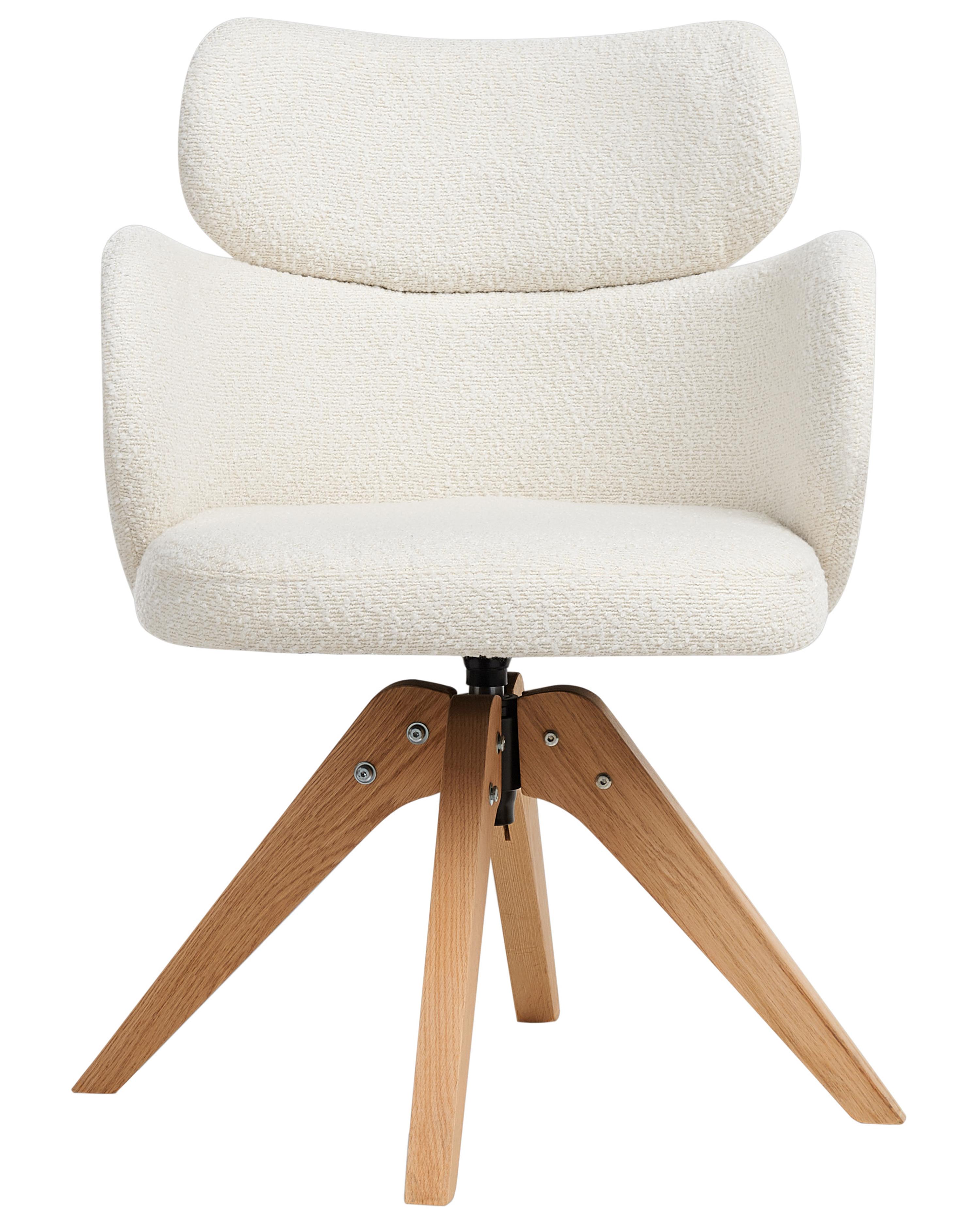 Eetkamerstoel draaibaar MARCY Bouclé Lichtbeige