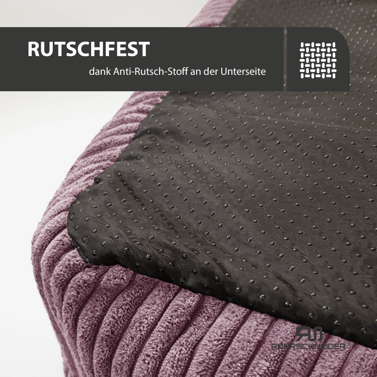 Rohrschneider Hundebett waschbar, robuster Breit-Cordstoff mit Gratis-Beigabe