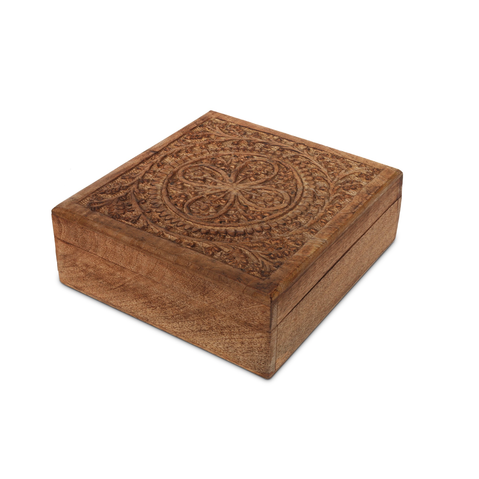 3er-Set Holzschatullen 'Ornamente', Mangoholz natur von fischer's lagerhaus