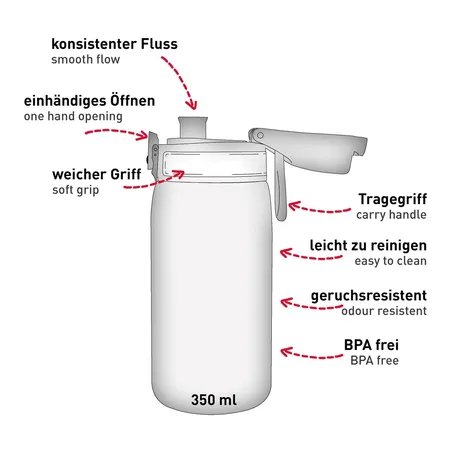 Roth Trinkflasche Einhornportrait mit Easy-Trinkverschluss, 350 ml