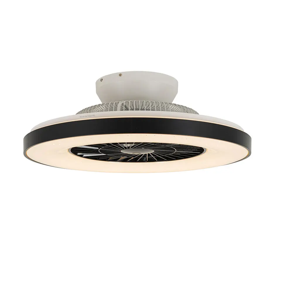 Qazqa plafondventilatoren climo star zwart geïntegreerde led