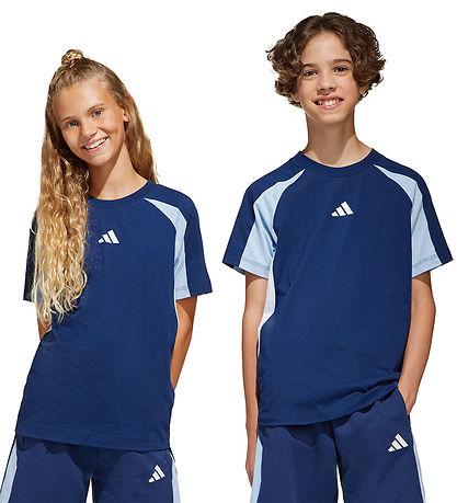 adidas Performance T-Shirt - J CB T - Blau m. Logo