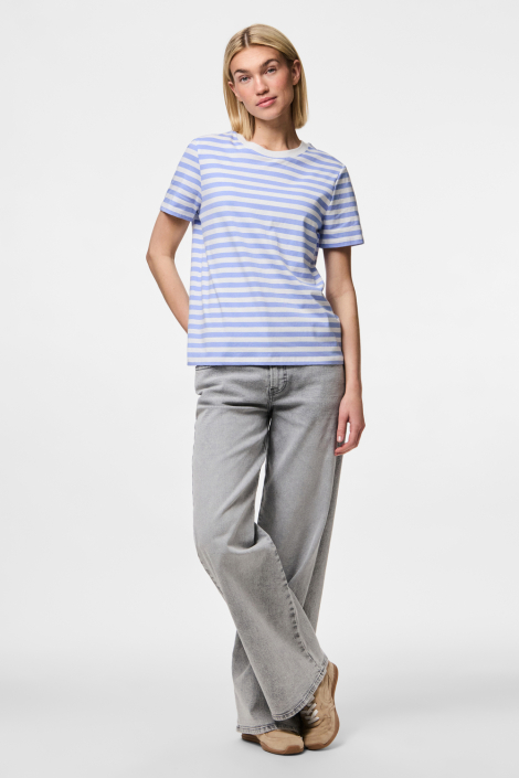 Pieces blauwe dames t-shirt