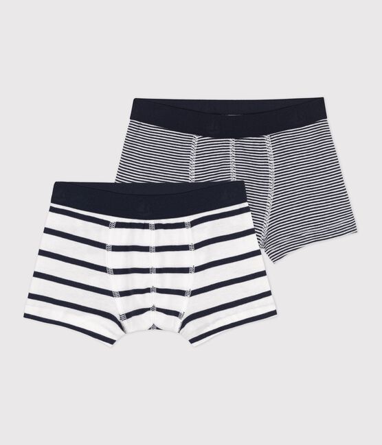 Coffret cadeau pyjama et boxers rayés en coton