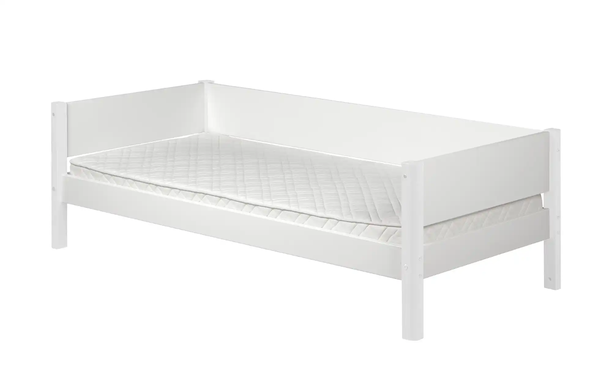 FLEXA Bett mit hinterer Absturzsicherung Flexa White