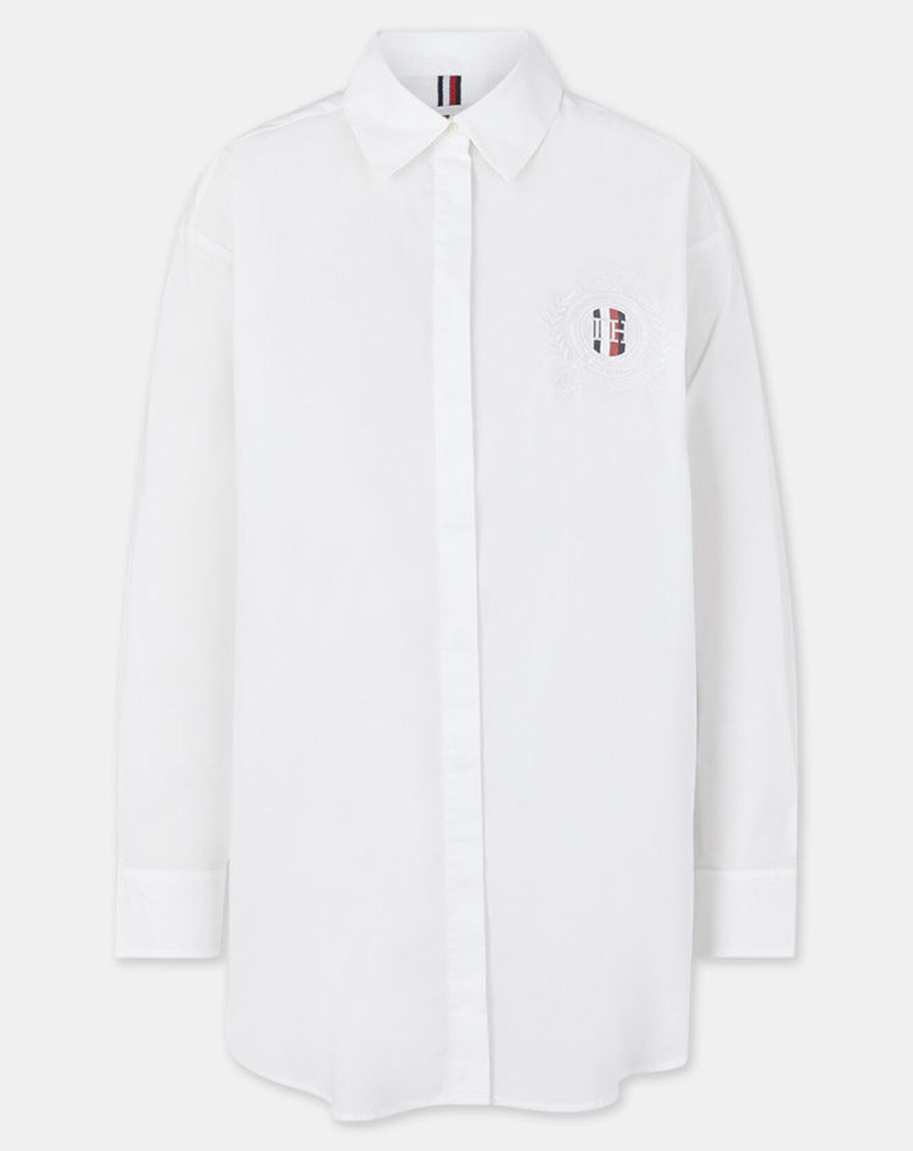 Tommy Hilfiger Chemise Regular 100% Coton Bio Abo Stripe Boyfriend blanche