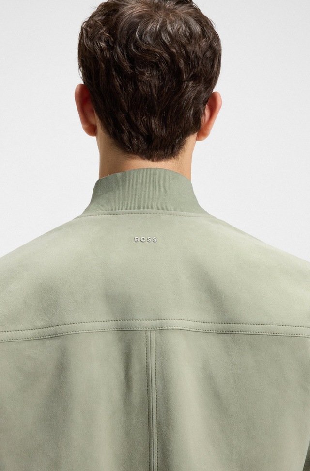 BOSS ORANGE Lederjacke »Johice« aus weichem Ziegennappaleder Premium Herrenmode Leather Blouson Bomber