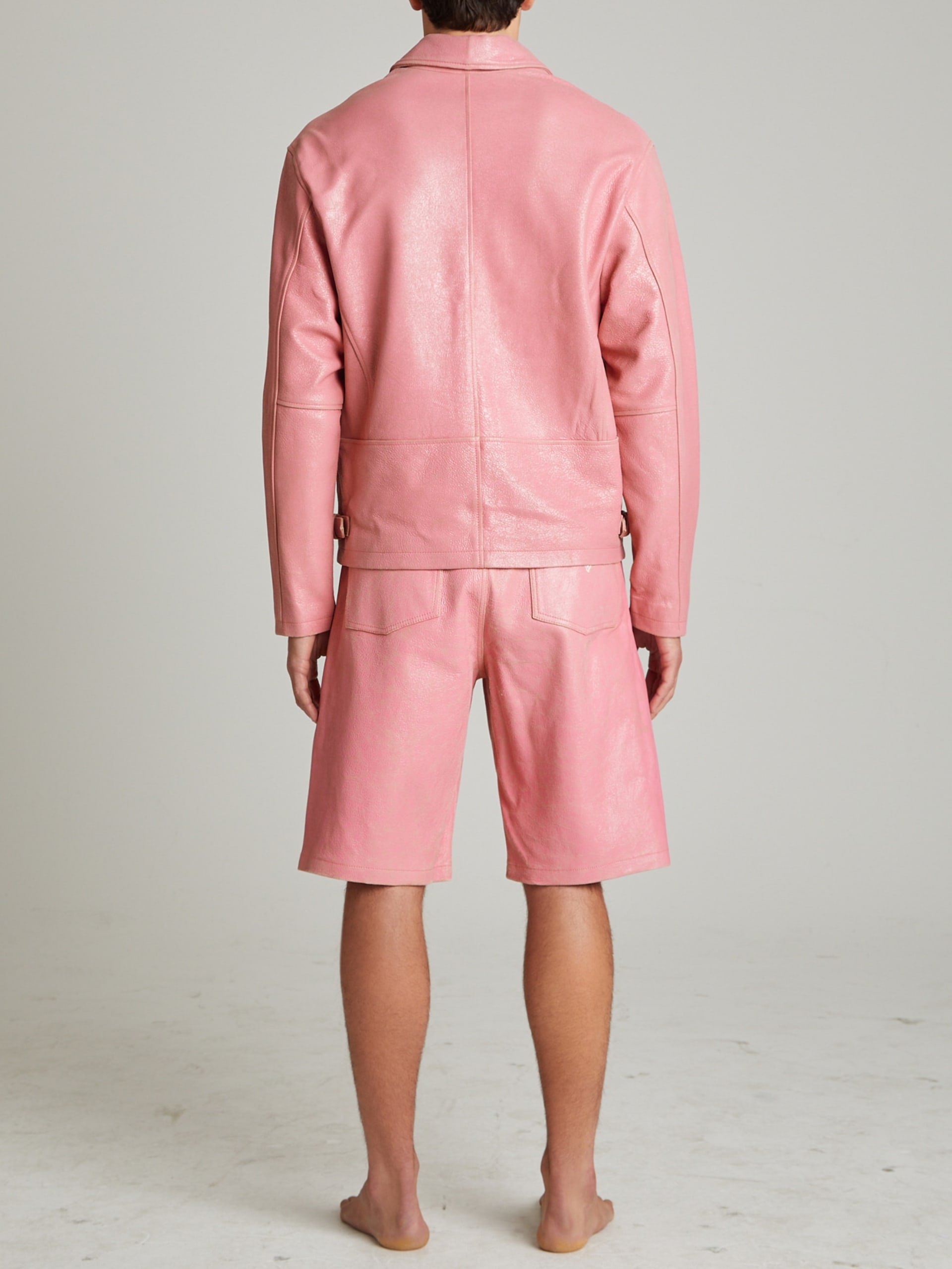 Shorts de couro rachado