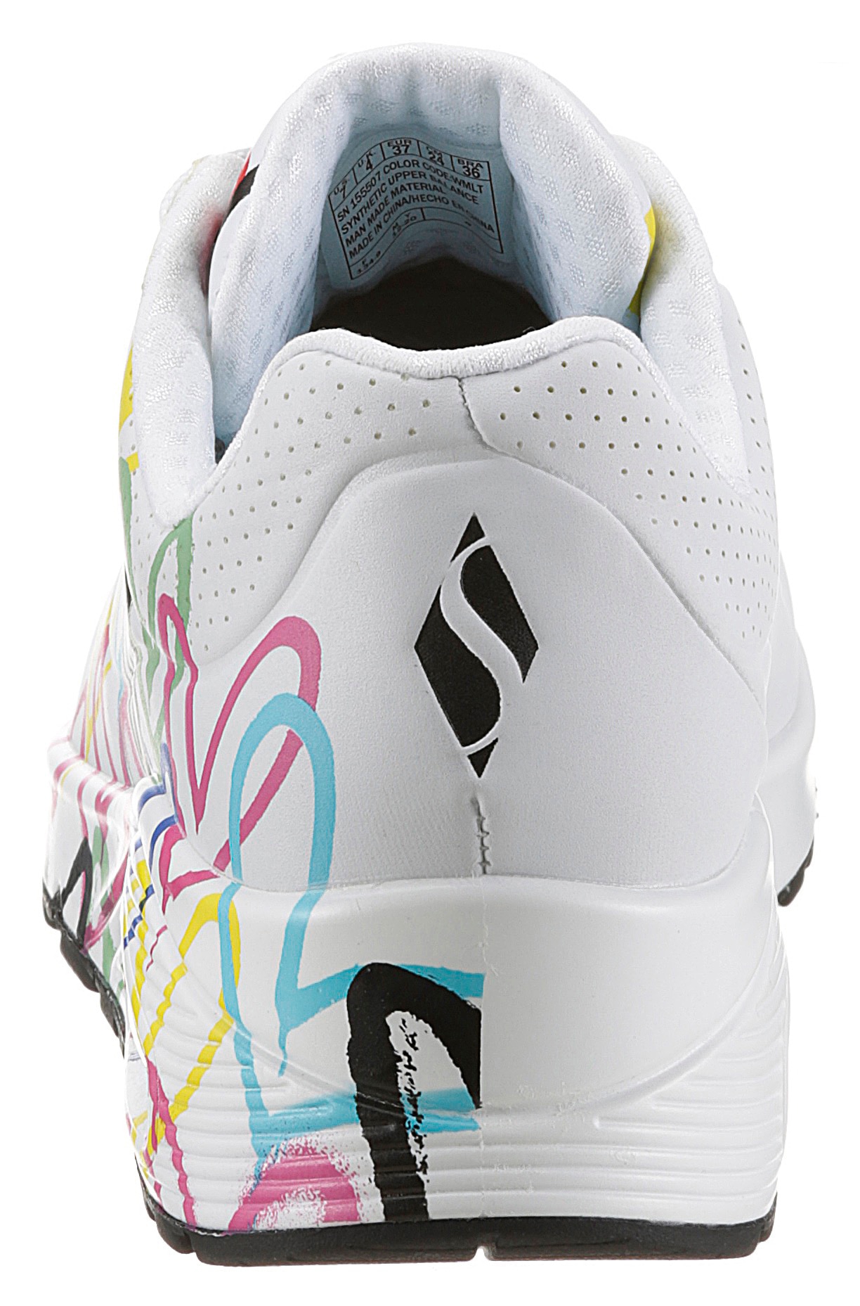 Skechers Wedgesneaker »UNO-SPREAD THE LOVE«  Freizeitschuh, Halbschuh, Schnürschuh mit coolem Graffiti-Print