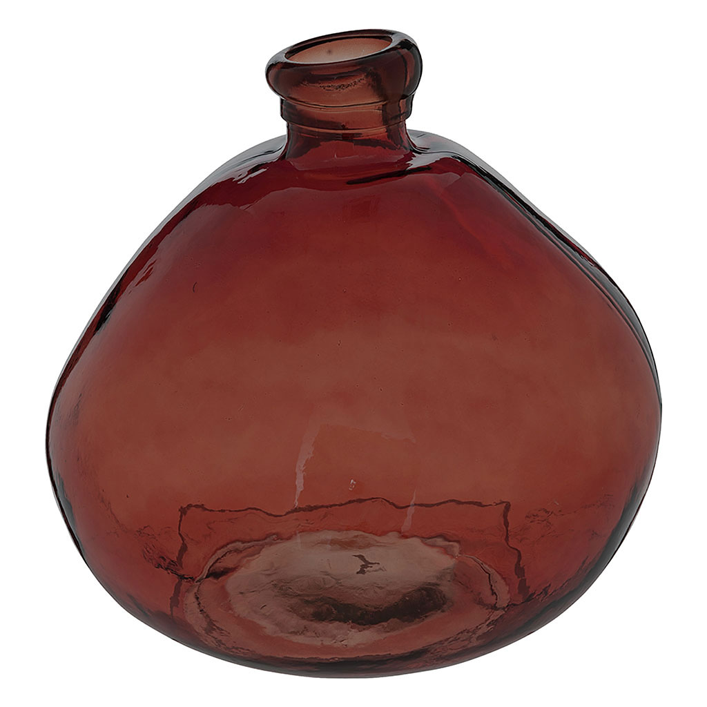 Vase dame jeanne verre recyclé ambre D 33cm