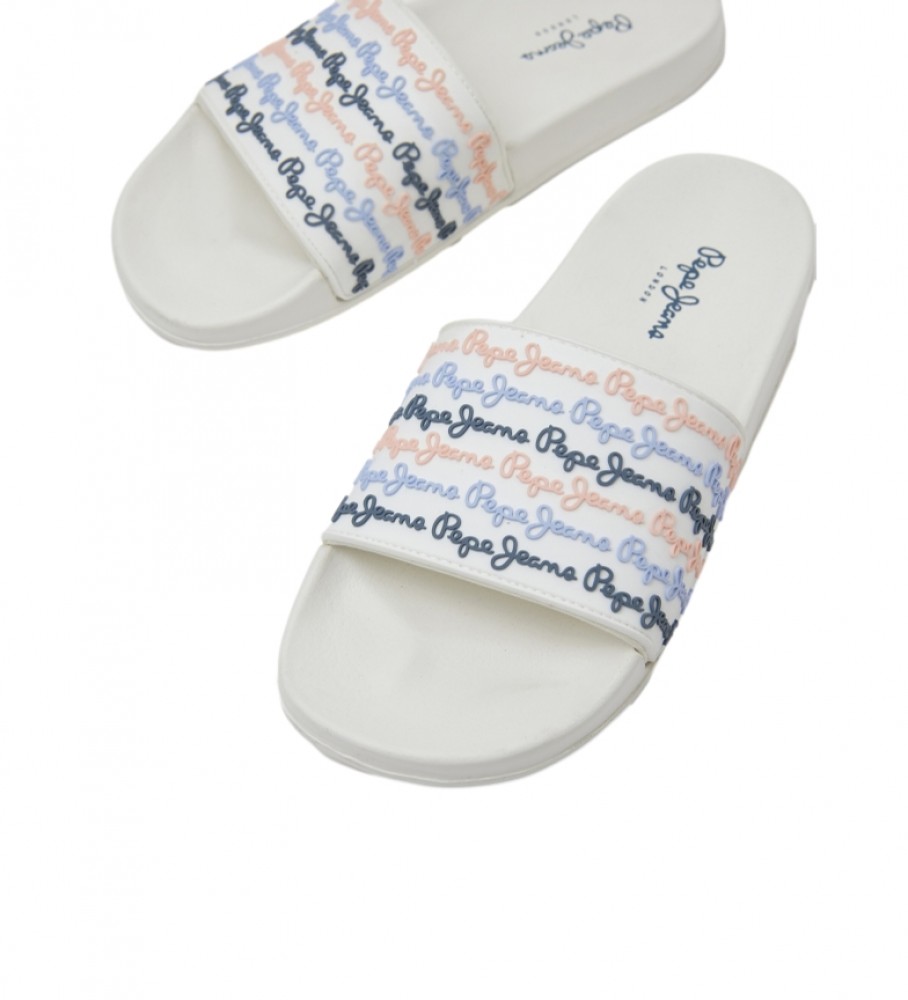 Conjunto de chinelos Pepe Jeans Slider brancos