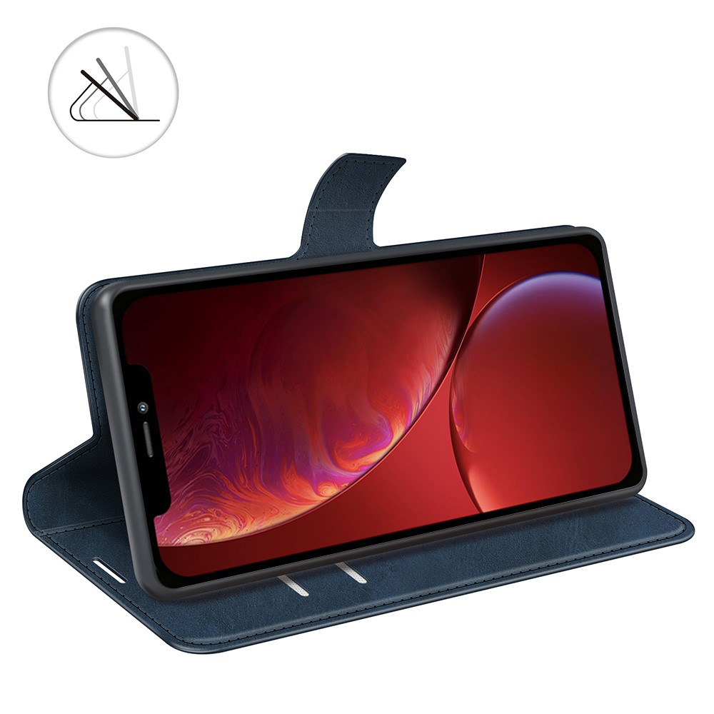 iPhone 13 Pro Vintage Leder Tasche Flip Cover mit Kartenfächer - Dunkelblau