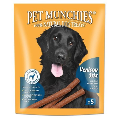 Barrinhas de petisco com sabor de veado para cães