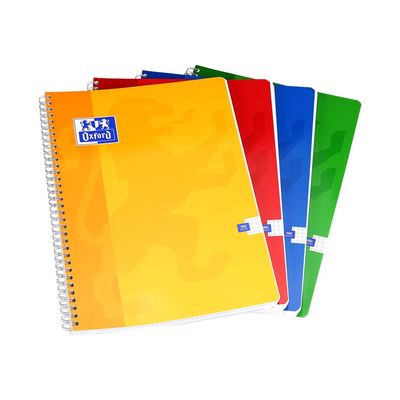 Oxford - Cahier à spirale A4 (21x29,7 cm) - 180 pages - petits carreaux (5x5 mm) - disponible dans différentes couleurs