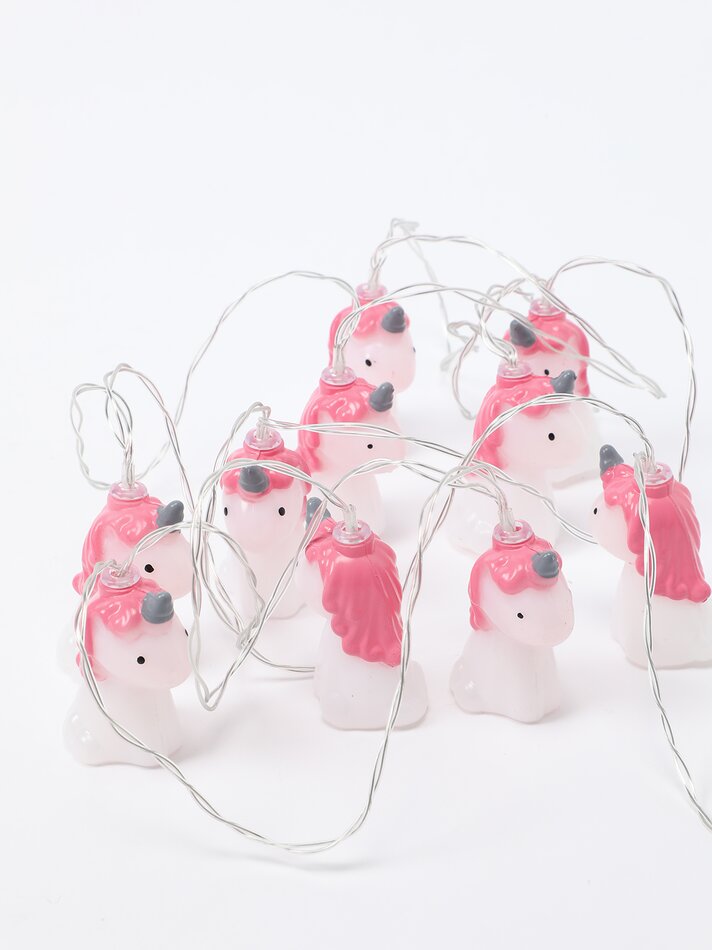 Cordão de luzes de unicórnio com 10 LEDs - Rosa